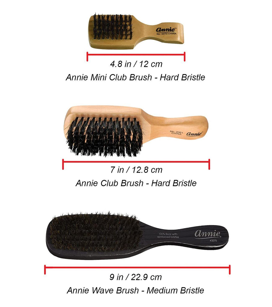 Annie Hard Mini Club Boar & Nylon Bristle Brush - Capelli Beauty