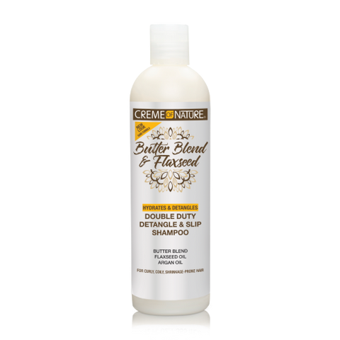 Butter Blend & Flaxseed Double Duty Detangle & Slip Shampoo 12oz by CREME OF NATURE