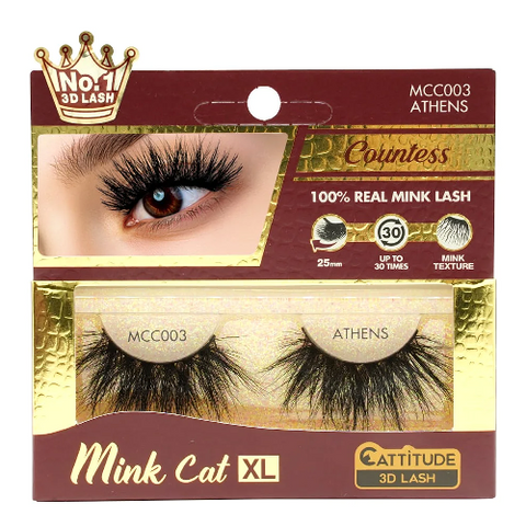 CATTITUDE 3D Lash - Mink Cat Countess XL 25mm 3D Lashes By EBIN NEW YORK