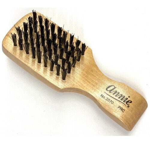 Annie Hard Wave Boar & Nylon Bristle Brush Light Brown